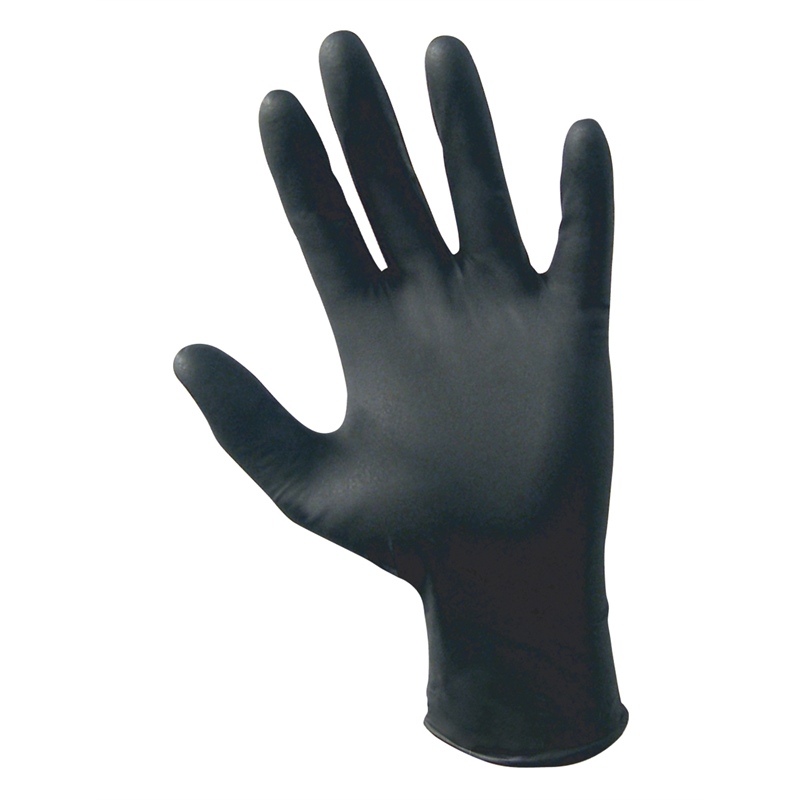 SAS Safety 66518 Raven Black Nitrile Gloves 7mil Powder-Free Large 100ct