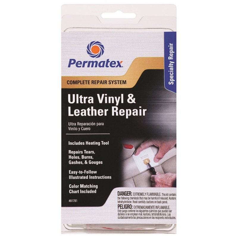 Permatex 81781 Pro Style Vinyl & Leather Repair Kit with Electric Heat Tool