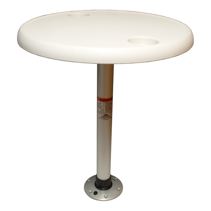 Springfield Marine 1690102 Thread-Lock 24" Round Table Package with Pedestal Set