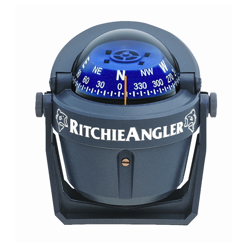 Ritchie Navigation RA-91 Angler Compass Bracket Mount Gray with Blue Dial