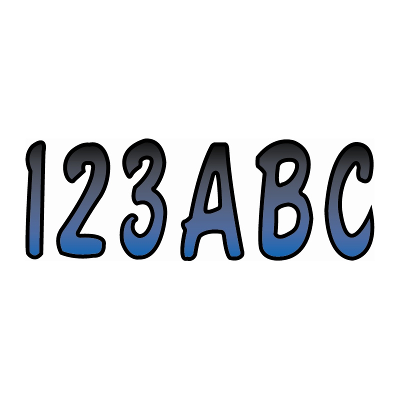 Hardline Products BLBKG200 Series 200 Registration Kit 3" Cursive Font Gradient Letters Numbers