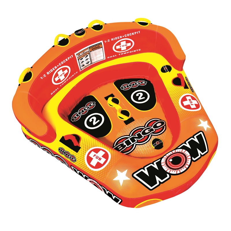 WOW Sports 14-1060 Bingo 2 Cockpit Towable Tube 1-2 Riders