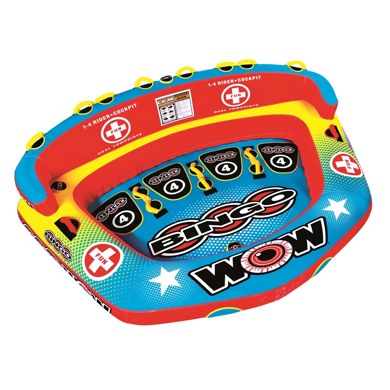 WOW Sports 14-1080 Bingo 4 Person Inflatable Towable Tube