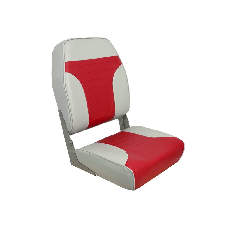 Springfield Marine 1040665 High Back Folding Boat Seat Red/Grey
