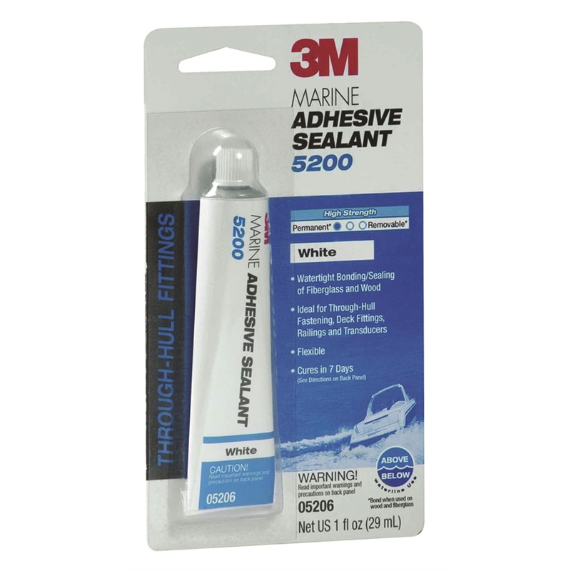 3M 05206 Marine 5200 Fast Cure Polyurethane Sealant White 1 oz Tube