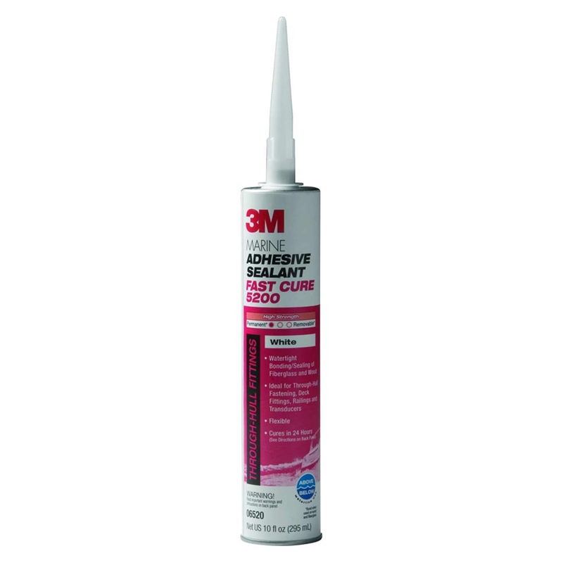 3M 06520 Marine Adhesive Sealant 5200 Fast Cure White 10 oz Cartridge