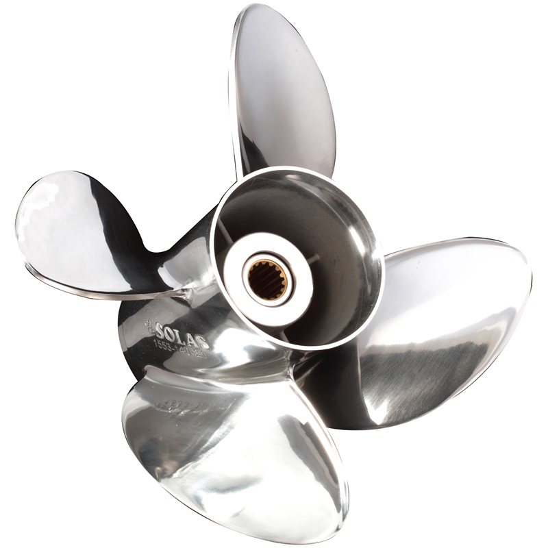 Solas 1553-141-19 HR Titan Stainless Steel 4-Blade Propeller for Mercury