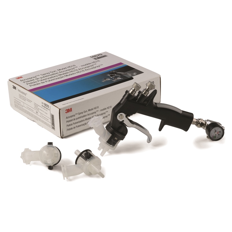 3M 16578 AccuSpray ONE Spray Gun Kit with 4 Atomizing Heads