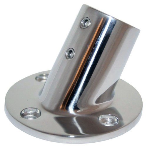 Whitecap Industries 6040C 60 Degree Round Base Rail Fitting 7/8" OD Stainless Steel