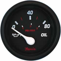 Faria Instruments 14602 FARIA PROFESSIONAL RED 2" OIL PRESSURE GAUGE (80 PSI)