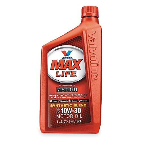 Valvoline 797976 MaxLife High Mileage 10W-30 Synthetic Blend Motor Oil Case of 6 Quarts