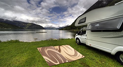 Ming's Mark Inc SD8117 Reversible RV Patio Mat 8' x 11' Brown/Tan Swish