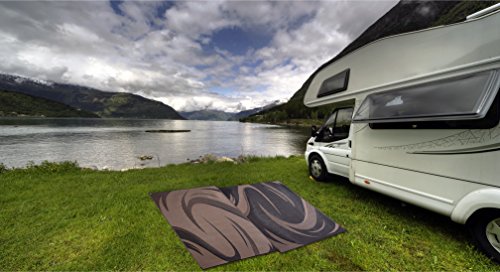 Ming's Mark SD8111 Reversible RV Patio Mat 8' x 11' Black/Brown Swish Design