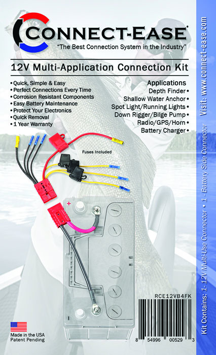 Connect-Ease RCE12VB4FK 12V Multi-Fused Battery Connection System 50 Amp