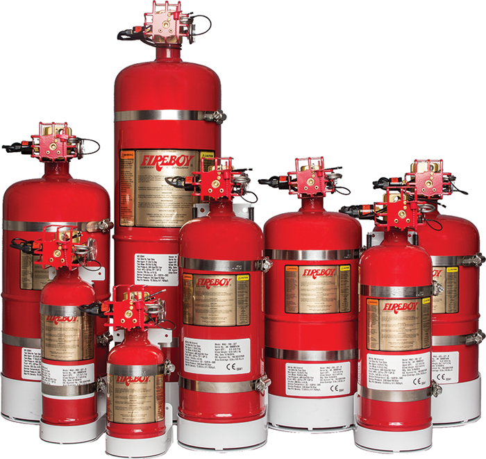 Fireboy MA20175227BL  MA2 Auto/Manual Discharge HFC-227ea Fire Extinguisher w/Mount, 175 cu. Ft.