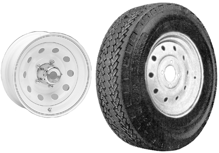 Americana Tire & Wheel 31957 Modular Rim with ST175/80R13 Trailer Tire 5-Lug