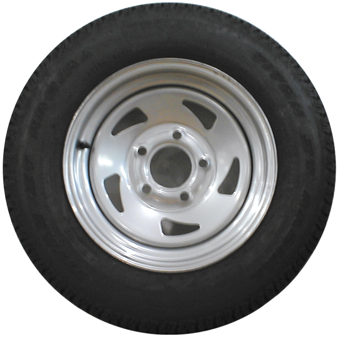 Americana Tire & Wheel 32115 ST205/75R14 Trailer Tire and Wheel Assembly - 5-Lug Silver Blade Rim