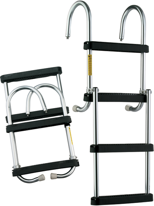 Garelick 12350 EEz-In Removable 4-Step Folding Pontoon Boarding Ladder