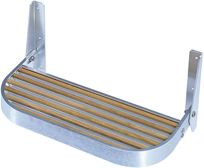 Garelick 27515 Foot Rest with Teak Inserts 15 Inch Aluminum Marine