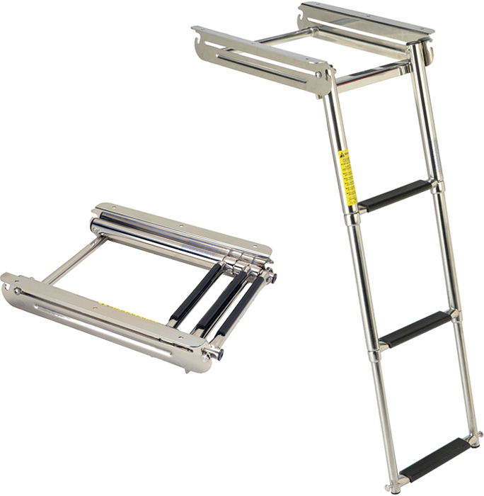 Garelick 19643 Under Platform 3-Step Sliding Ladder Stainless Steel