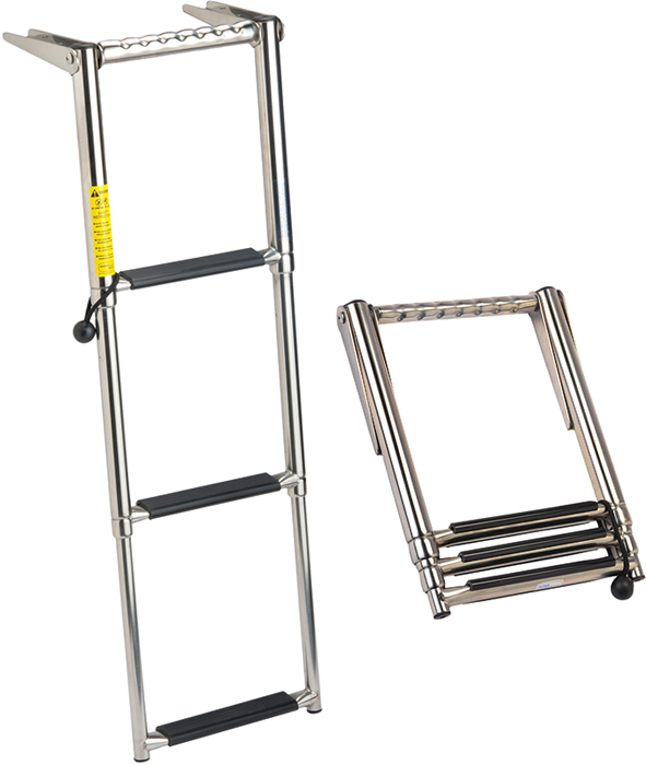Garelick 19676 3-Step Over Platform Telescoping Boarding Ladder