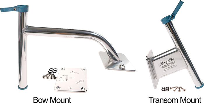 Marinetech Products KPB30A 3 Inch Bow Mount for Panther King Pin Shallow Water Anchor Clear Anodized