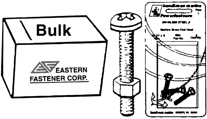 Handiman / S&J 761 1/4-20 x 2 Inch Phillips Pan Head Stainless Steel Machine Screw with Nut