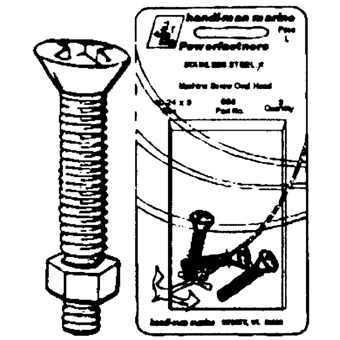 Handiman / S&J 780 1/4-20 x 1-1/2 Inch Phillips Flat Head Stainless Steel Machine Screws with Nuts