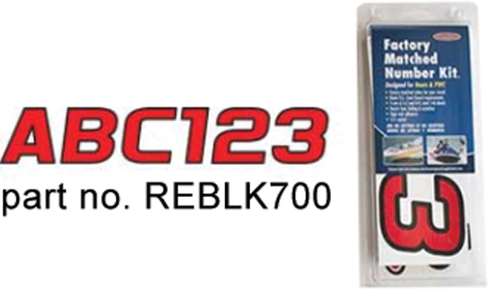 Hardline Products CHBLK700 Registration Number Kit 3" European Font with Black Outlines