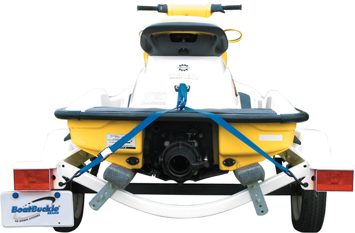 IMMI Outdoor Division F10972BK BoatBuckle PWC Tri-Down Cam Buckle Strap with Soft Hook 1" x 6'