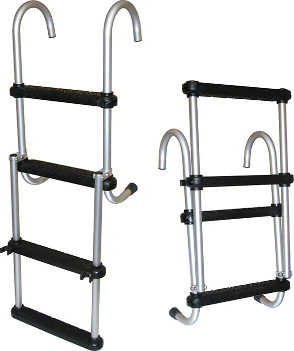 Jif Marine ASC5 5-Step Removable Folding Pontoon Ladder Anodized Aluminum