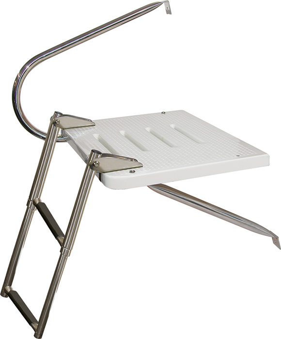 Jif Marine EKU1 2-Step Outboard Transom Platform with Telescoping Ladder