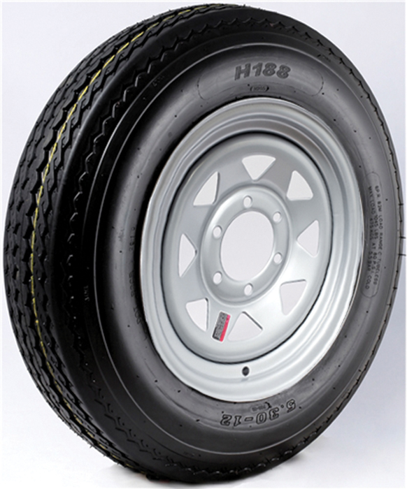 Americana Tire & Wheel 3S334 ST185/80D13 Bias Trailer Tire with Galvanized Spoke Wheel