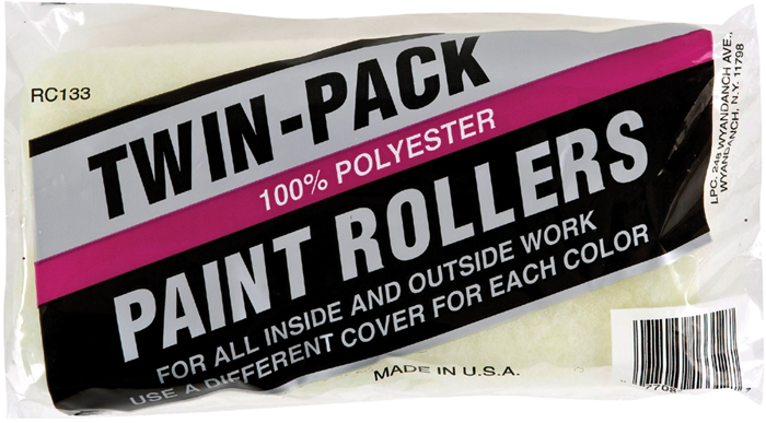 Linzer Products RC133-9 9-Inch Paint Roller Covers Twin Pack 3/8-Inch Nap