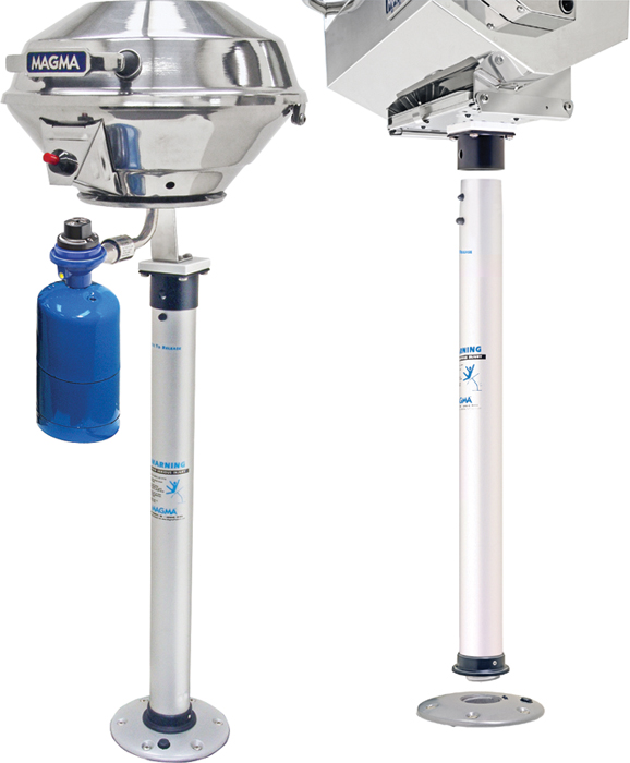 Magma T10-185 28" Double Locking Stowable Pedestal Mount for Rectangular Grills