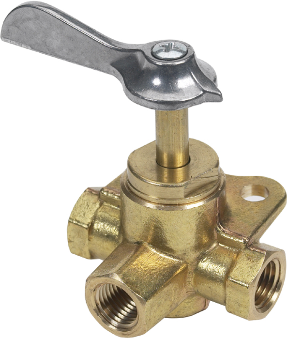 Moeller 033302-10 Brass Three-Way Fuel Valve 1/4" FNPT