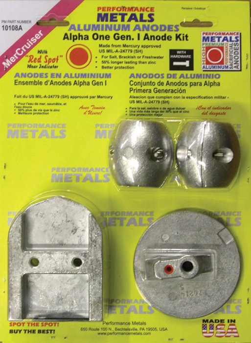 Caldwell Casting/Performance Metals 10061A Complete Aluminum Anode Kit for Mercruiser Bravo 2/3