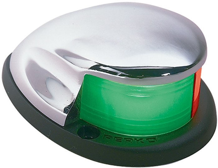 Perko 0227DP0CHR Chrome Bow Navigation Light Red/Green
