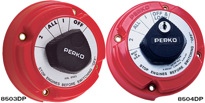 Perko 8504DP Medium Duty Locking Battery Selector Switch with Alternator Field Disconnect