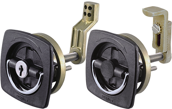 Perko 0932DP1BLK 2-1/2" x 2-1/2" Black Flush Latch with Lock