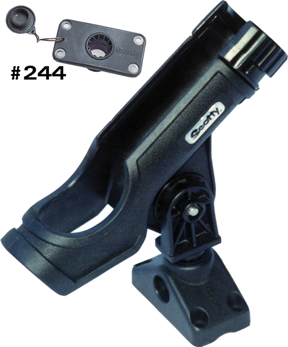 Scotty Downriggers 231BK Power Lock Rod Holder with Flush Deck Mount - Black