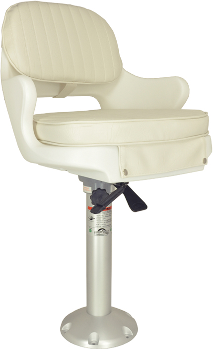 Springfield Marine 1001414-L Yachtsman Fixed Height Helm Chair Package White