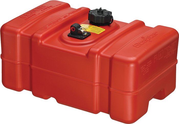 Scepter 08667 9 Gallon Rectangular Portable Marine Fuel Tank with Gauge