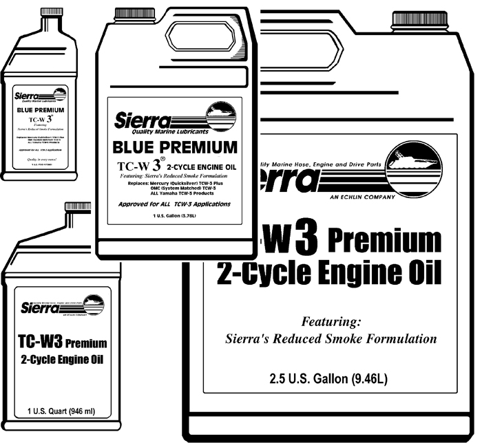 Sierra 18-95004 "BLUE" PREMIUM TC-W3 2 CYCLE ENGINE OIL 