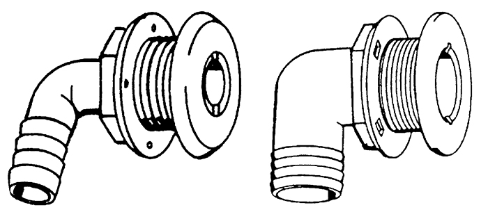 T-H Marine TH-1892-B Thru Hull Fitting 90 Degree 1-1/8 Inch White