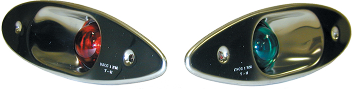 T-H Marine SEL1DP Shark Eye LED Navigation Lights 1NM Pair Red Green