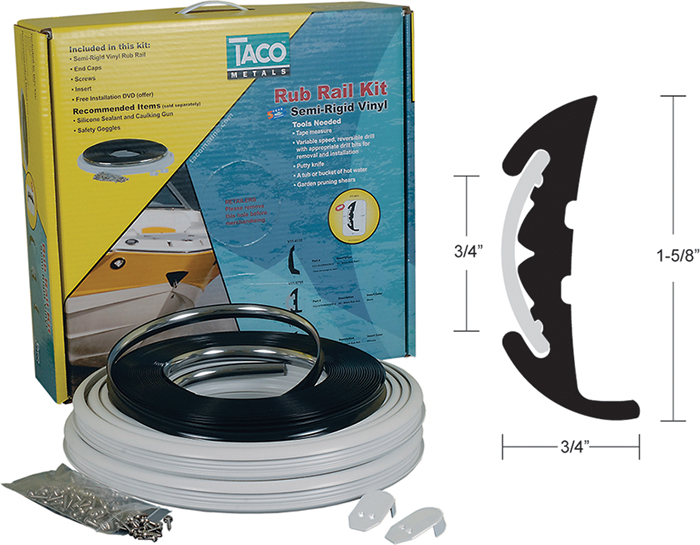 Taco Metals V11-9811WCM70-2 Rub Rail Kit with Chrome Insert 70 Feet