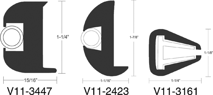 Taco Metals V11-3447BKA50-1 Black Vinyl Rub Rail 50 Foot