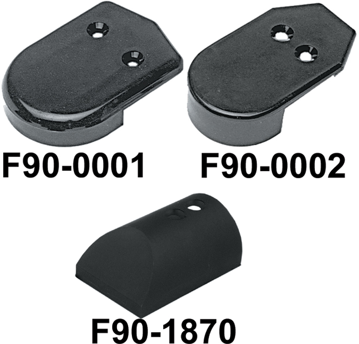 Taco Metals F90-0001BKN-1 Nylon End Caps 2 Inch Wide Black