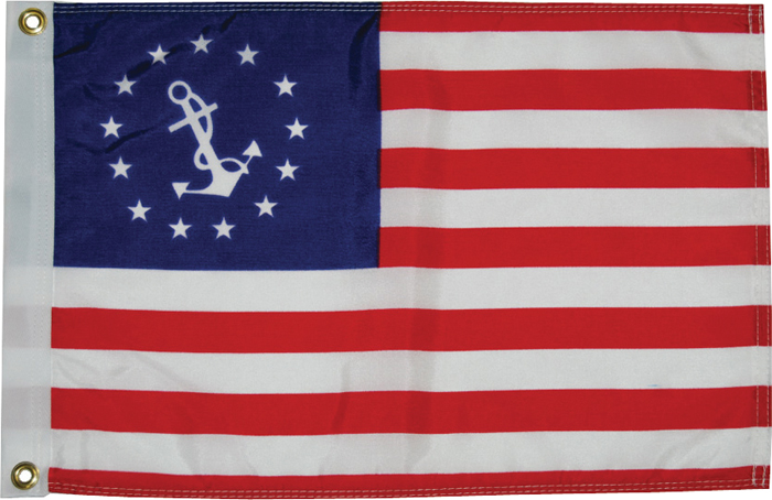 TAYLOR 1118 US Yacht Ensign Flag 12x18 Nylon with Brass Grommets